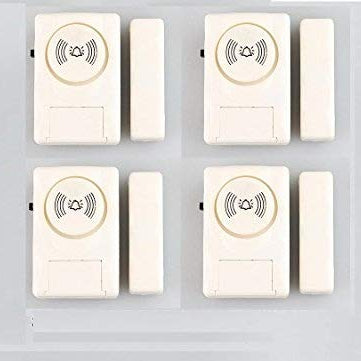 Jenix Wireless Door Window Open Alert Alarm Home Security System Siren - Set of 4 Nos Sensors JXDMA06