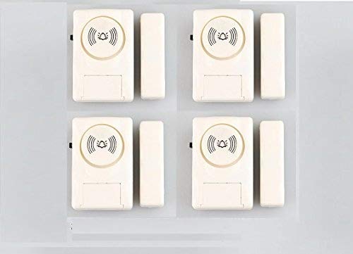 Jenix Wireless Door Window Open Alert Alarm Home Security System Siren - Set of 4 Nos Sensors JXDMA06