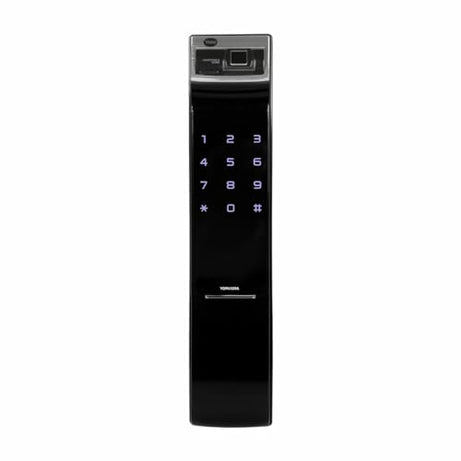 Yale YDM 4109 Roller Latch Smart Door Lock with Biometric, Pin, Mechanical Keys & App Enabled Access, Bluetooth & WiFi Optional, without Lever Handle, Color- Black