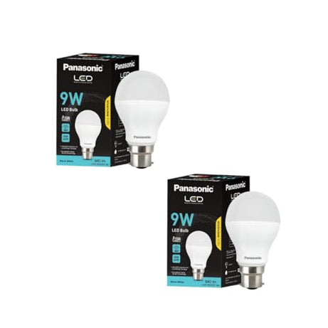 Panasonic 9 Watt LED Bulb, B22 Base 9W Bulb Light For Home, 25000+ BH with 1 Year Warranty, 3000K Warm White Bulb (Pack of 2)