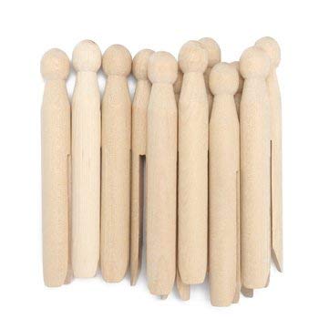 3NH® Traditional N Wooden Craft Clothespin Dolly Clothes Pegs for Washing Lines DIY Crafts