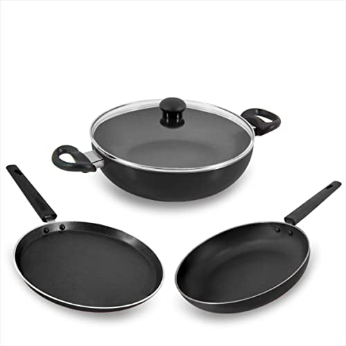 Butterfly Aluminium Rapid Kcp3 Pcs Set Non Stick Cookware, Grey