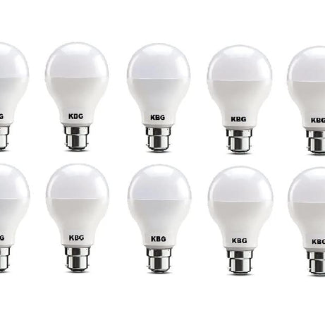 KBG CFL LED Light Bulb Efficient 9W, 6500K Daylight Non-Dimmable LED Light Bulb (White, 10)