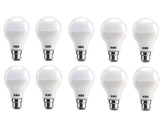 KBG CFL LED Light Bulb Efficient 9W, 6500K Daylight Non-Dimmable LED Light Bulb (White, 10)