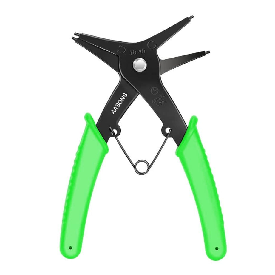 AASONS 2 in 1 Multifunctional Snap Ring Plier 4 Way Type 7" Circlip Pliers Multipurpose Hand Tool 10 – 40mm Capacity