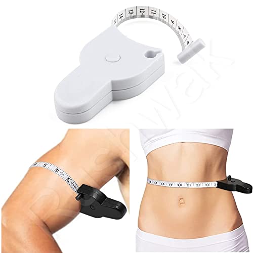 Rushwak Body Measuring Tape with Lock Pin and Retractable Push Button 150 CM Measurement Tape Measure for Body for Fat Measurement and Weight Loss Sewing Tape Tailor Tape (Multicolor)