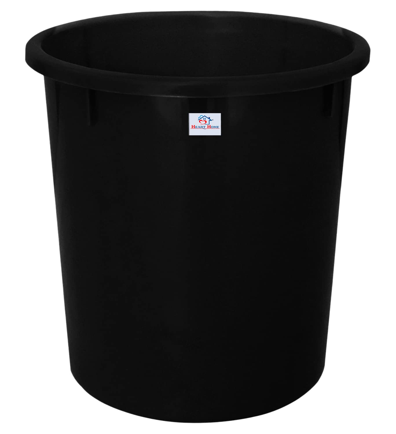 Heart Home Plastic Open Plastic Dustbin Without Lid|Garbage Bin For Home, Kitchen, Office, 5Ltr. (Black)-47HH01029