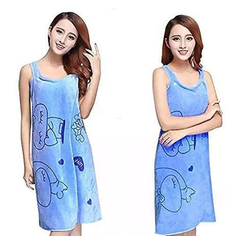 Khakhrali Microfibre Soft Cotton Bathrobe for Girls & Women | Bath Robe Towel for Women Soft & Skinfreindly Quick Dry Dress Towel for Ladies (Multicolor) (Pack Of 2)