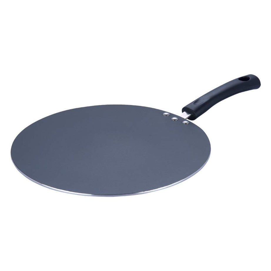 Vinod Zest Aluminium Non Stick Flat Multi Tawa - 32.5 cm | Triple Layer Ceramic Coating | 4mm Extra Thick Roti Tawa | Bakelite Handle | Gas and Induction base | 1 Year Warranty