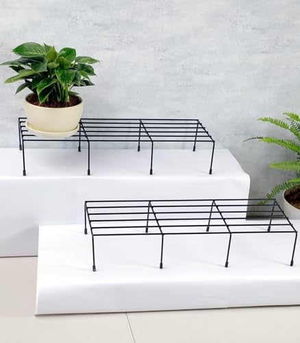 SS OVERSEAS Metal Plant Stand (Set of 4 Black) | Pot Stand | Stand for balcony - 24 inches | Indoor & Outdoor Use (pack of 2 black)