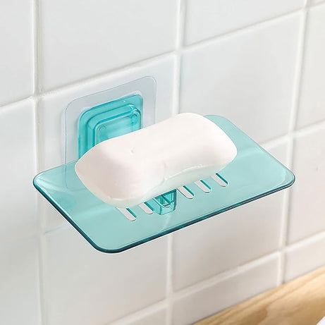 Esspy ABS Plastic Soap Holder for Bathroom - Self-Adhesive Wall-Mounted Soap Case - Essential Bathroom Accessories Items - Durable Bathroom Soap Holder for Wall (Sea Green)