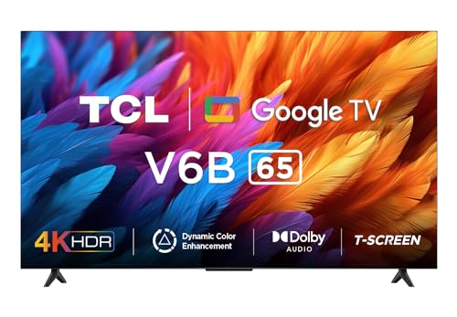 TCL 164 cm (65 inches) Metallic Bezel-Less Series 4K Ultra HD Smart LED Google TV 65V6B (Black)