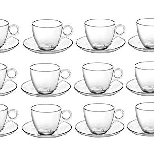 Treo by Milton Vella Cup and Saucer, Transparent, Set of 12