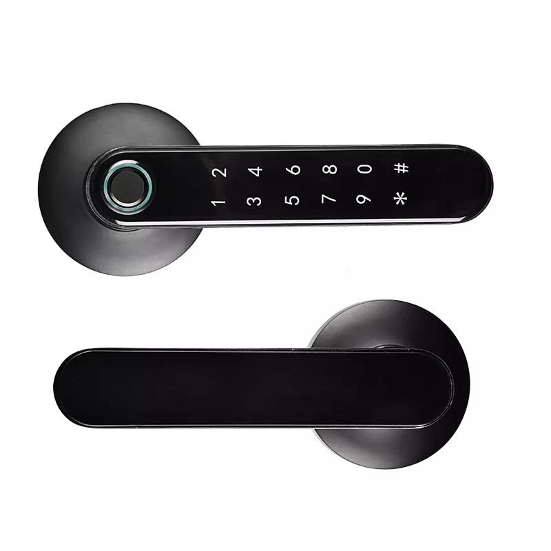 BioEnable L500 Smart Door Lock | Bluetooth & Fingerprint Unlock | Scramble PIN Code | Mechanical Key | Long Battery Life | Reverse Lock Function | Open Mode Free Access | Black