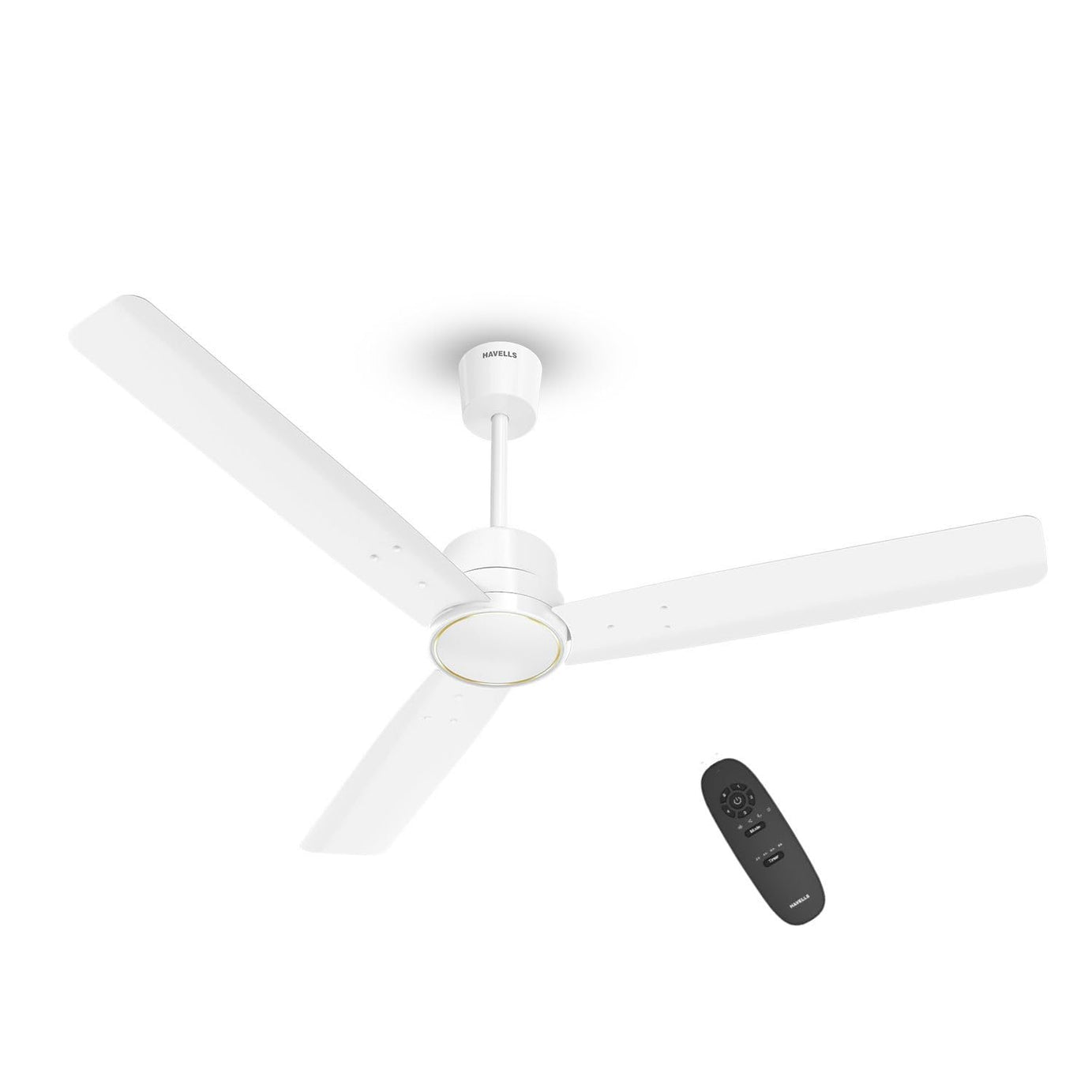 Havells 1200mm Ambrose Slim BLDC Ceiling Fan | Premium Finish Decorative Fan, Remote Control, High Air Delivery | 5 Star Rated, Upto 60% Energy Saving | 2+1* Year Warranty | (Pack of 1, Elegant White)