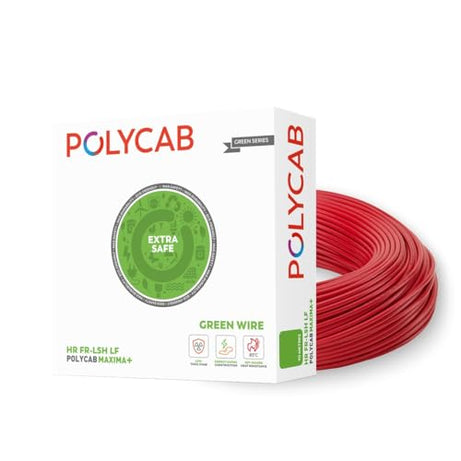 Polycab Maxima plus 90m, 2.5sqmm. •Heat Resistant •Eco Friendly • PVC Insulated Copper Cable •Energy Saving •Flame Retardant •99.97% Electrolytic Grade Copper •Low Smoke【Red】