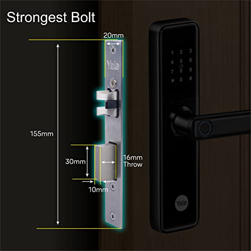 Yale YDME 50 NxT, Smart Door Lock with Biometric, Pincode, RFID Card & Mechanical Keys, Color- Black, for Home & Office (Free Installation)…