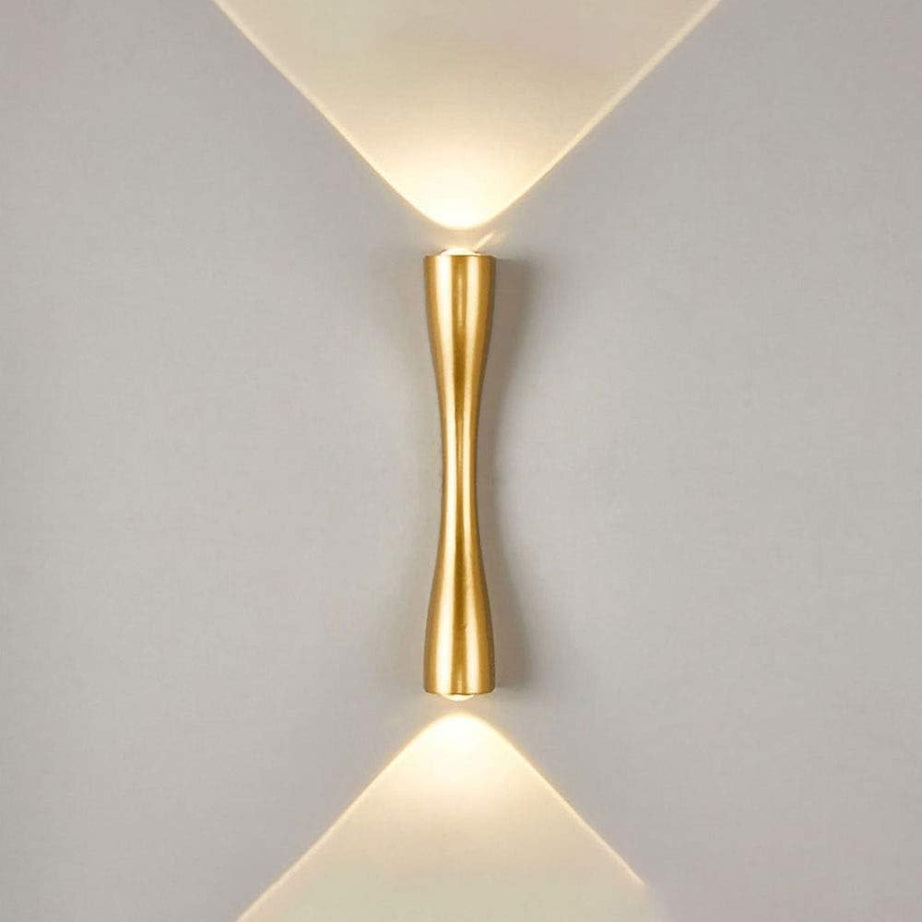 FILLISKA® 6 Watt LED Indoor/Outdoor UP/Down Creative Wall Light, Warm White, IP-65 Rainproof & Shockproof Body. (Gold)