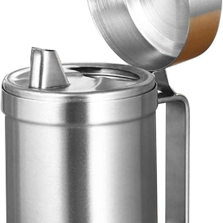 Atrock Oil Dispenser 1Litre Steel | Stainless Steel Oil Dispenser| Nozzel Oil Bottle | Oil Container Kitchen | 1000Ml Oil Pot Leak Proof (Set Of 1) - Silver