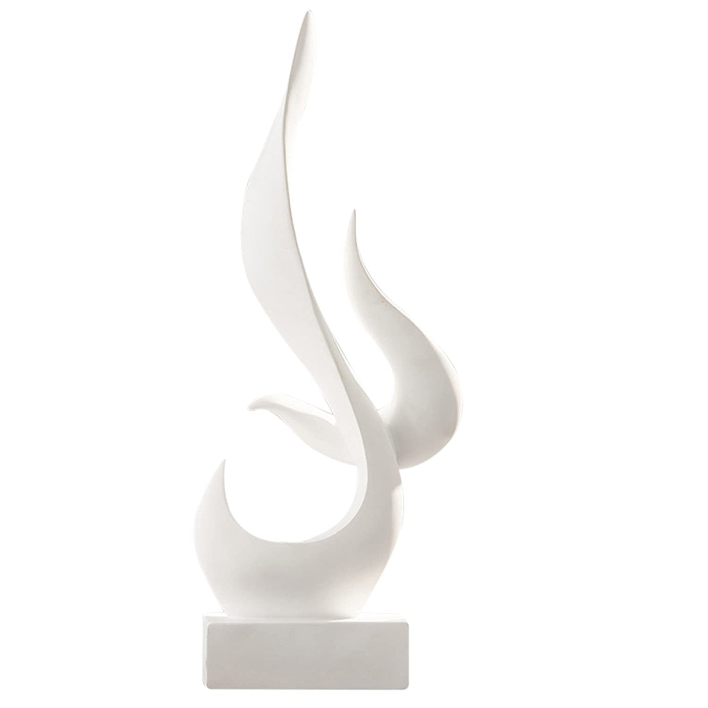 LIFEHAXTORE® Home Décor Fire Shape Table Decorating Matte Finish Ceramic Figures - (White)