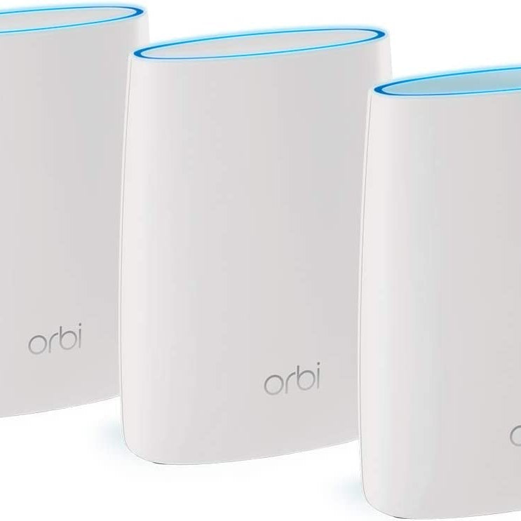 Netgear Orbi High Performance Ac3000 Tri-Band Whole Home Mesh Wifi System with 3Gbps Speed (Rbk53,1 Router&2 Satellite Covers Upto 5000 Sqft) 1 Wan&3 LAN for The Router|4 LAN for Each Satellite,White