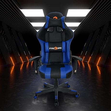 Nilkamal Fyrebird Ergonomic Gaming Chair with Lumbar Pillow, 3D Adjustable Armrest, Adjustable Neck, Gas Lift Mechanism, & 100mm Tilt (Bosco)