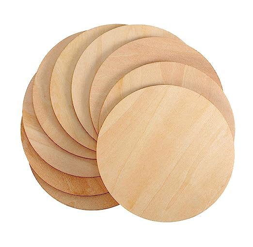 Woodenlab - 50 Pcs 4 Inch Round Shaped MDF Coasters Plain Wooden Art Craft Coaster Blank Cutouts for Tea Coffee Painting Wood Sheet Craft, Decoupage,Resin Mandala Art Work & Decoration, 2.5mm Thick