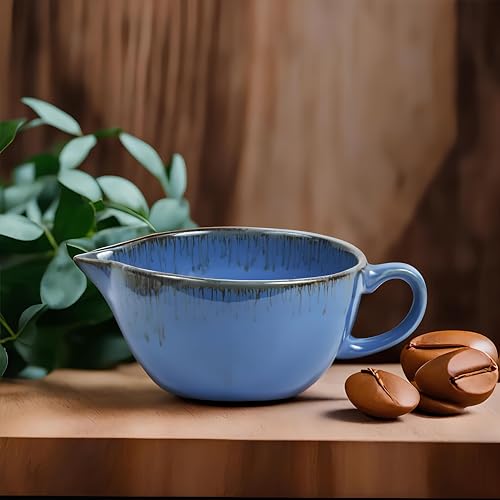 Ceramixs Ghar Ceramic Soup Bowl, Soup Mug Soup Cup Soup Studio Finish |Soup Cup Ceramic Microwave Safe (Capacity 500 ML) Studio Pottery (Blue)