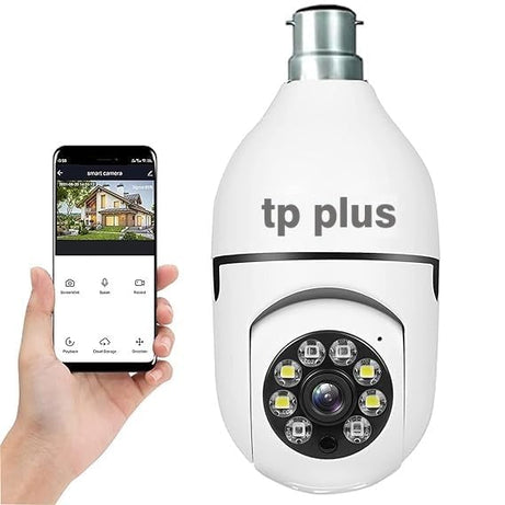 Bulb Shape Indoor HD 1080P (2MP) CCTV WiFi Camera | Motion Sensor LED Light | Pan/Tilt | Two- Way Audio | Perfect for Home, Shop, Godown & Office Monitoring(1 Year Warranty) (Light Camera)