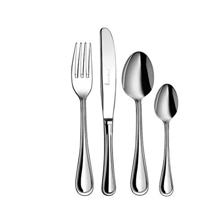 Shri & Sam Gourmet Stainless Steel Cutlery Set, 24-Pieces, Silver