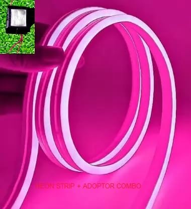 Strawhat Led Neon Strip Rope Light, Waterproof Outdoor With Adapter For Diwali,Christmas,Home Decoration (Pink) - Meters 1.00