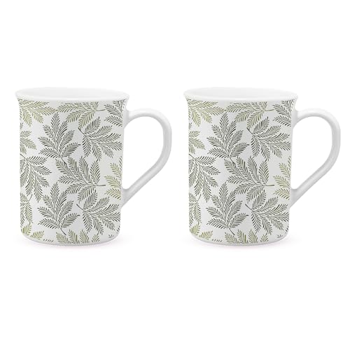 Larah by BOROSIL Maria Opalware Mug | Set of 2 Pcs Tea/Coffee Mugs, 350 ml Each | Microwave & Dishwasher Safe, Bone-Ash Free | Crockery Set Ideal for Daily Use & Gifting | White