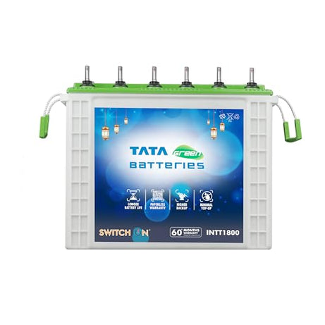 TATA Green Switch-On INTT1800 150AH Tall Tubular Inverter Battery with 60 Months Warranty for Home, Office & Shops