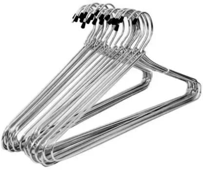 Funtastik Steel Shirt Pack of 12 Hangers for Shirt (Silver)