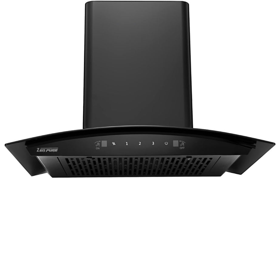 Zenpure Nadia 60 CM / 1200 CMH Auto Clean Kitchen Chimney Touch Sensor Control With 10 Year Warranty On Motor | Black