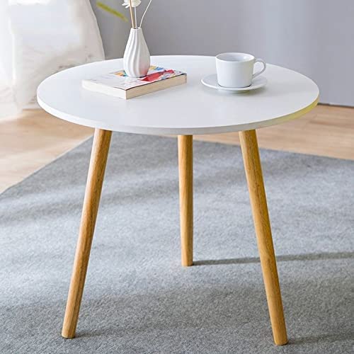 Technomore Side Table Modern Home Decor Coffee Tea End Table for Living Room, Bedroom and Balcony with Latest Round Design (White)(Engineered Wood)