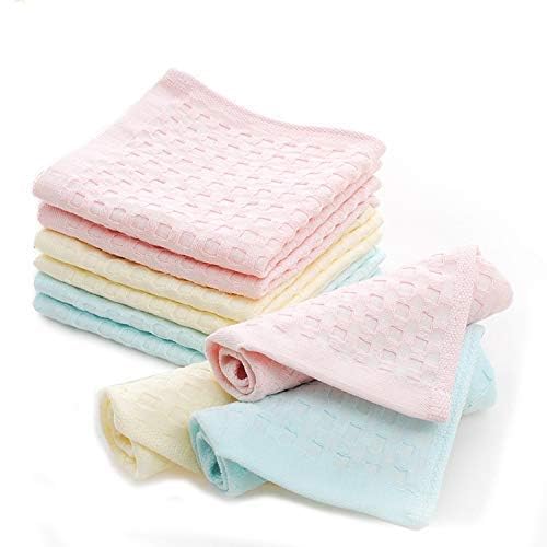 Kitchen Sharp Women's Good Look Very Soft and Thick Cotton Face Towels (Multicolour, 10.5 x 10.5 Inch) - 12 Pieces