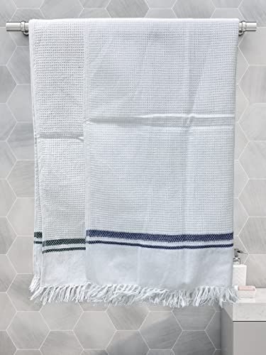 Athom Living Eco Saviour Premium Cotton Bath Towel Pearl White- Pack of 2