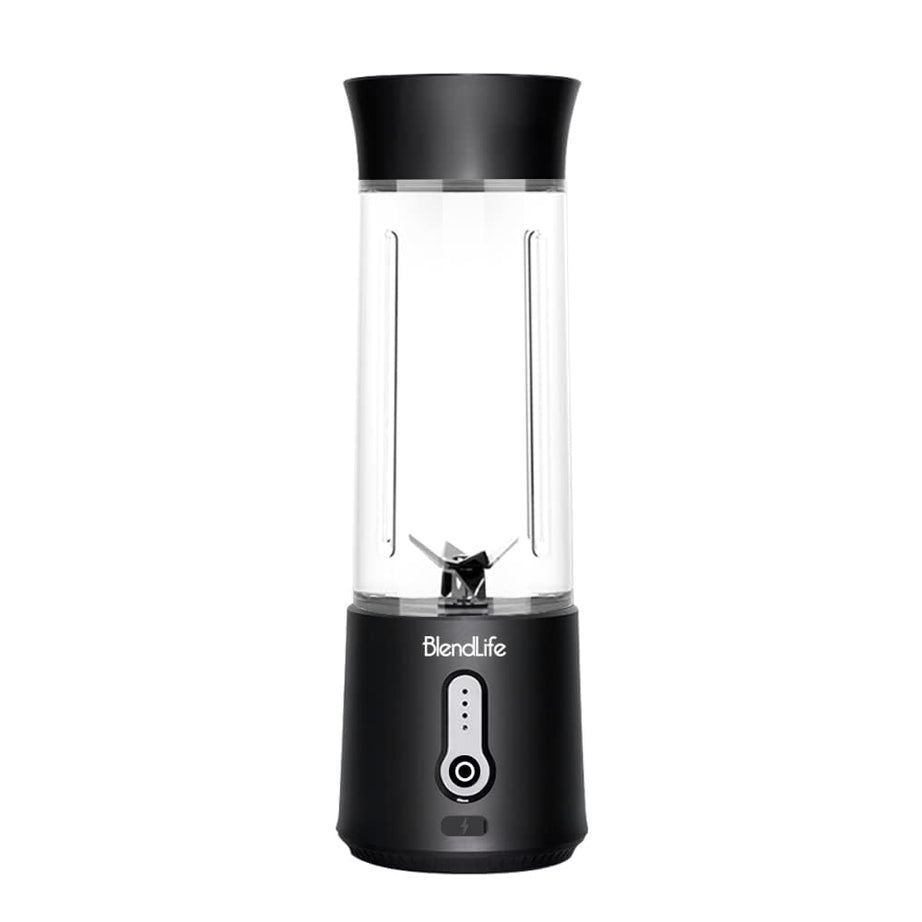 BlendLife Plus 500ml Portable Blender for Juices, Shakes, Smoothies, Baby Food, Crushes Hard Ingredients, 230 Watt Motor, 4000mah USB-C Rechargeable Battery, Stainless Steel Blades Inbuilt Jar - Black