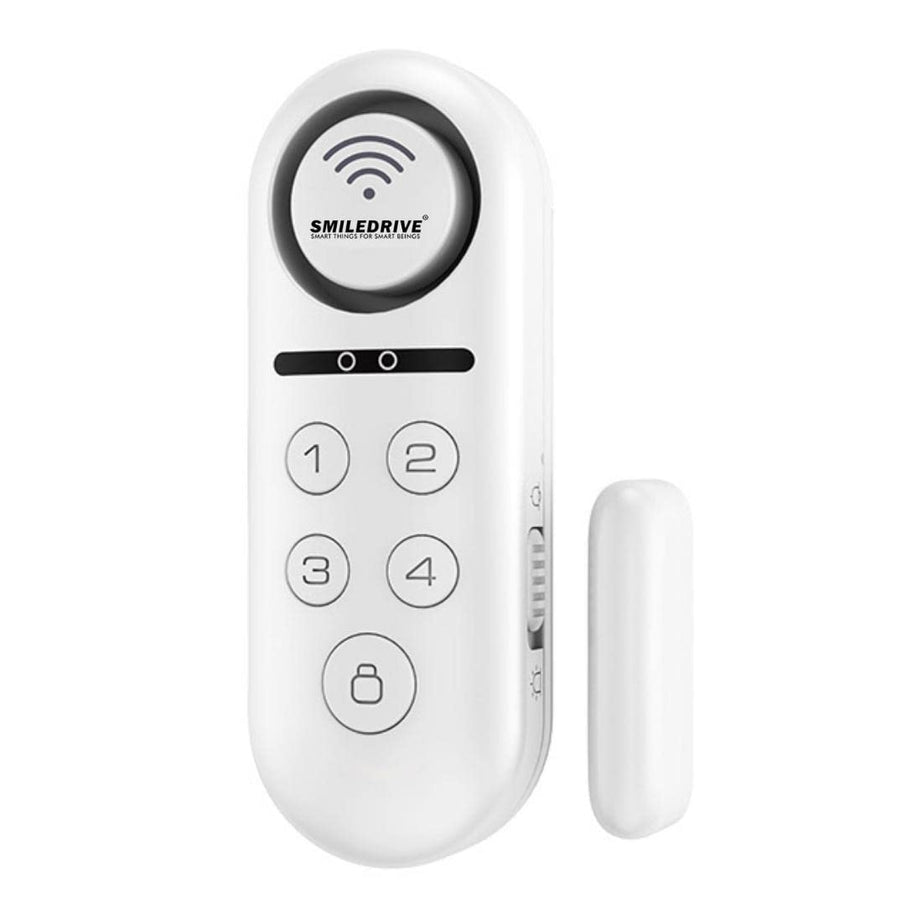 Smiledrive Smart Door Window Open Sensor Alarm WiFi Security System for Home Office with Phone App Alerts and 120dB Loud Siren