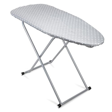 BABYBLESSING Wooden Ironing Board | Press Stand | Foldable & Adjustable | Non-Slip Feet | with Metal Legs | Durable | Easy to Carry | Cloth Ironing Stand | 122 x 46 cm (Color May Vary, Multi-Color)