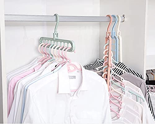 MAPPERZ Plastic Space Saving Clothes Hangers/Multifunctional Smart Closet Organizer/Wardrobe Clothing Cascading Hanger 9 Slots Shirts Pants Dresses Coats (4)