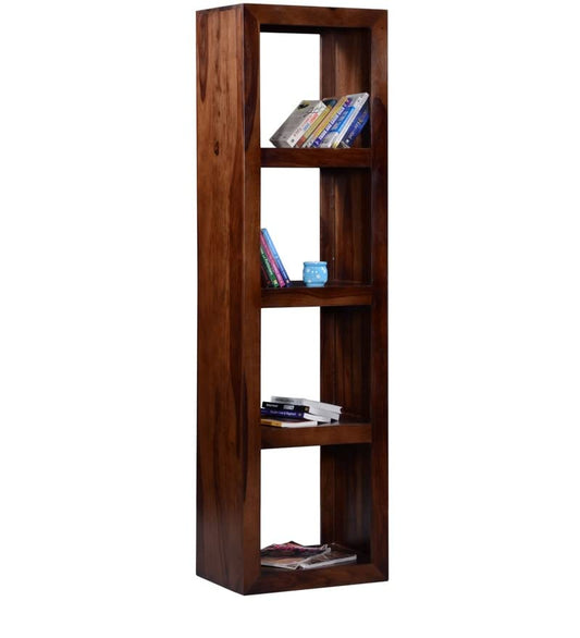 Chetan Interiors Wooden Bookshelf with 4 Shelf for Living Room | Library | Study Room | Students Solid Wood Book Case Display Unit for Home & Office (Sheesham Wood, Wooden Finish)