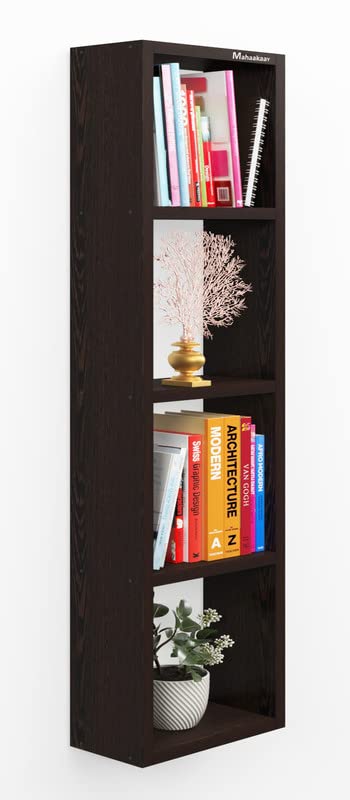 Mahaakaay Sumwud Royal Free Standing Wall Mounted with Fastners Bookcase Book Shelf Display Rack Wenge (Engineered Wood)