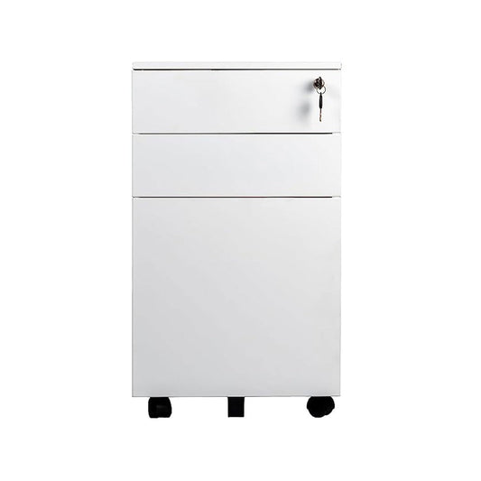 TUFFERONE Candy Pedestal Drawer Metal File Cabinet | Office File Drawer Cabinet (Powder Coated - White)