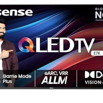 Hisense 108 cm (43 inches) 4K Ultra HD Smart QLED TV 43E7K (Black)