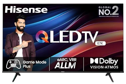 Hisense 108 cm (43 inches) 4K Ultra HD Smart QLED TV 43E7K (Black)