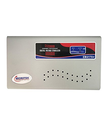 Microtek EM 4170+ Automatic Air Conditioners (A.C.) Voltage Stabilizer Upto 1.5 Ton Working Power 170V-270V(Metalic Grey) with 3 Year Warranty