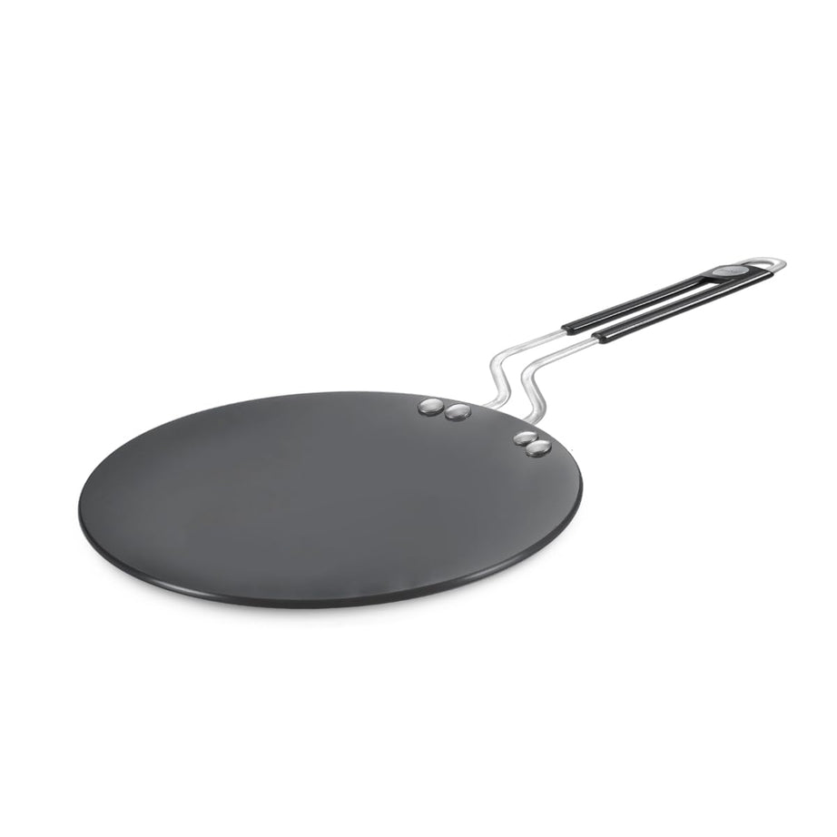 Prestige Hard Anodised Plus Cookware Induction Base Roti Tawa | Black | 22.5cm | Perma-Cool Handles | Wide Base | Hand Washable