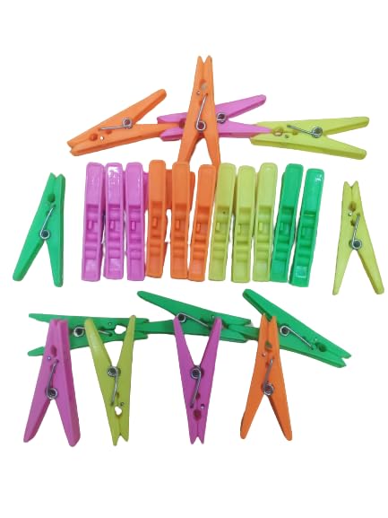 Genric (Pack of 12 Pcs) Cloth Clips Heavy Quality/Heavy Duty Plastic Cloth Clip Multicolor/Cloth Hanging Pin/Cloth Drying Clip/Cloth Pegs Strong Grip Heavy Quality Plastic Drying Cloth Clip